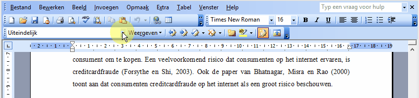 Klik voor volledige grootte Wijzigingen weergeven Word 2003
