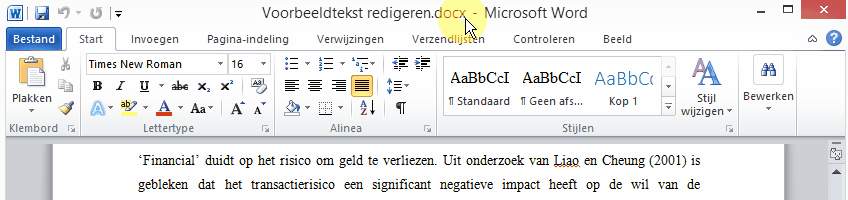 Klik voor volledige grootte Wijzigingen weergeven Word 2010