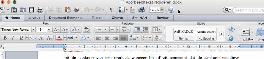 Klik voor volledige grootte Markeringen weergeven Word voor Mac 2011