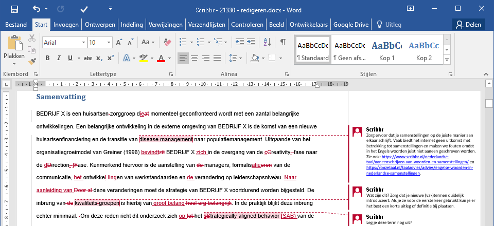 Voorbeeld scriptie correctie