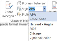 Referentiestijl selecteren