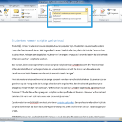 Alle markeringen weergeven Word 2010