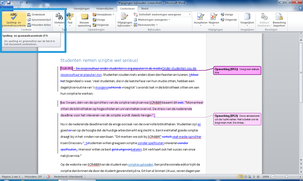 Handleiding Verwerken wijzigingen van de editor SCRiBBR