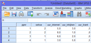 gegevens invoeren spss