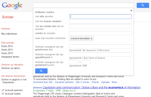 Google Scholar geavanceerd zoeken