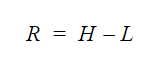 Formula to find the range