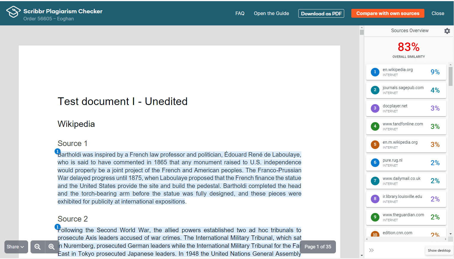 Scribbr Plagiarism Checker