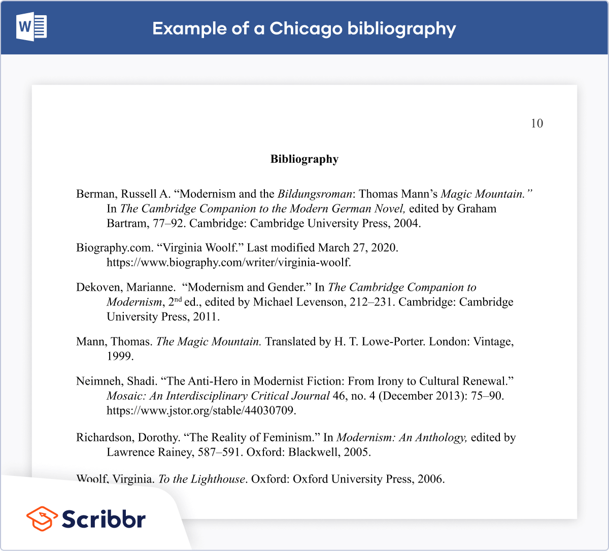 Example of a Chicago Bibliography