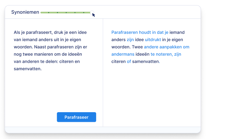 parafraseer tekst