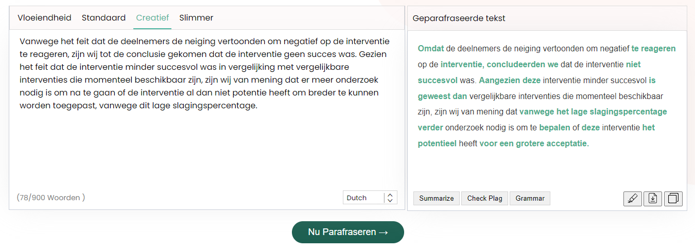 Paraphraser.io premium tekst herschrijver