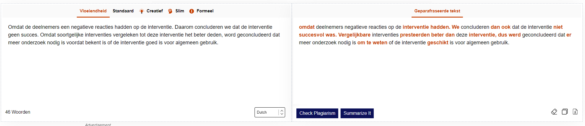 Parafraseringstool Rephrase.info tekst herschrijven 