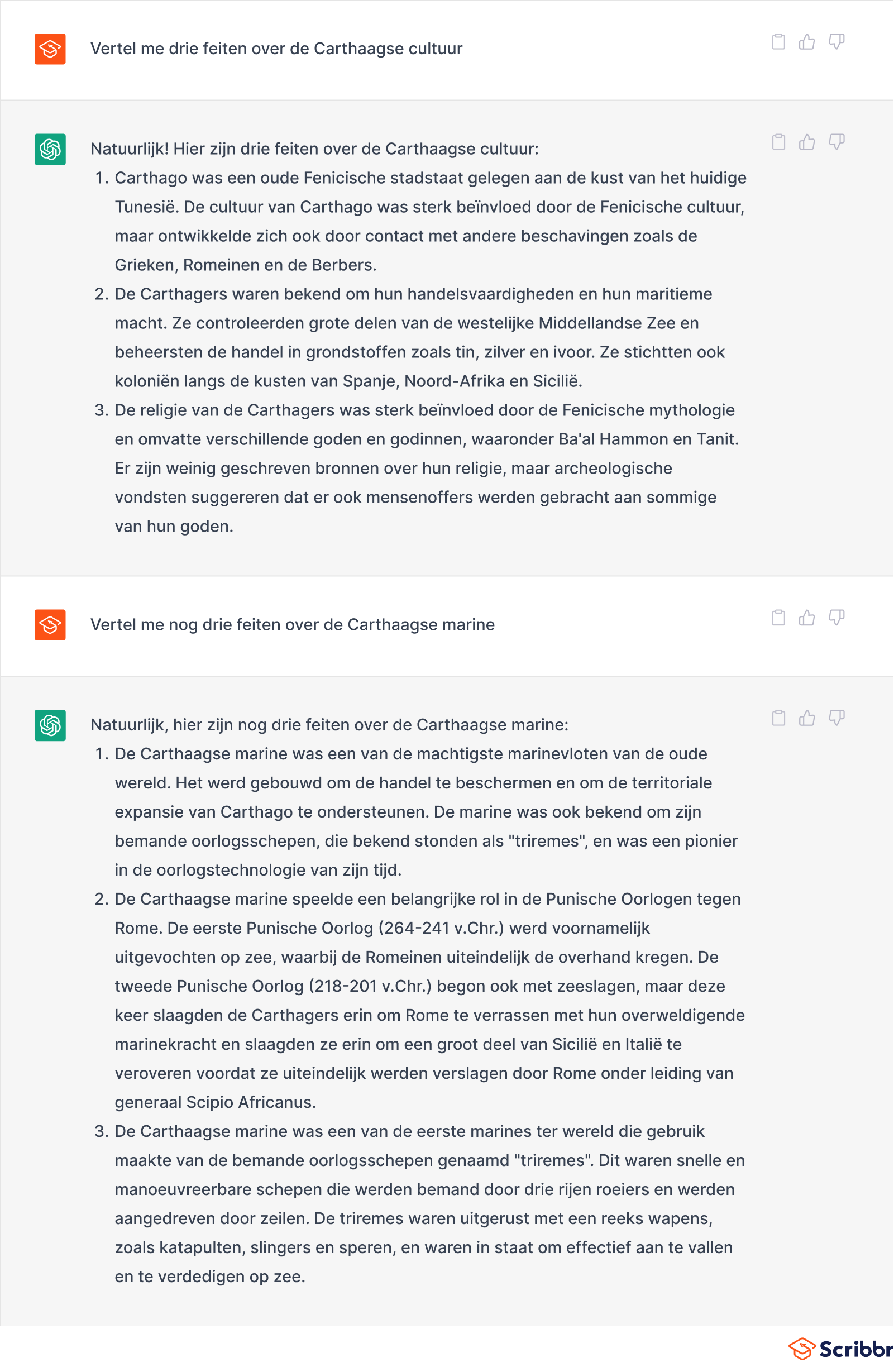 ChatGPT template leren en feedback